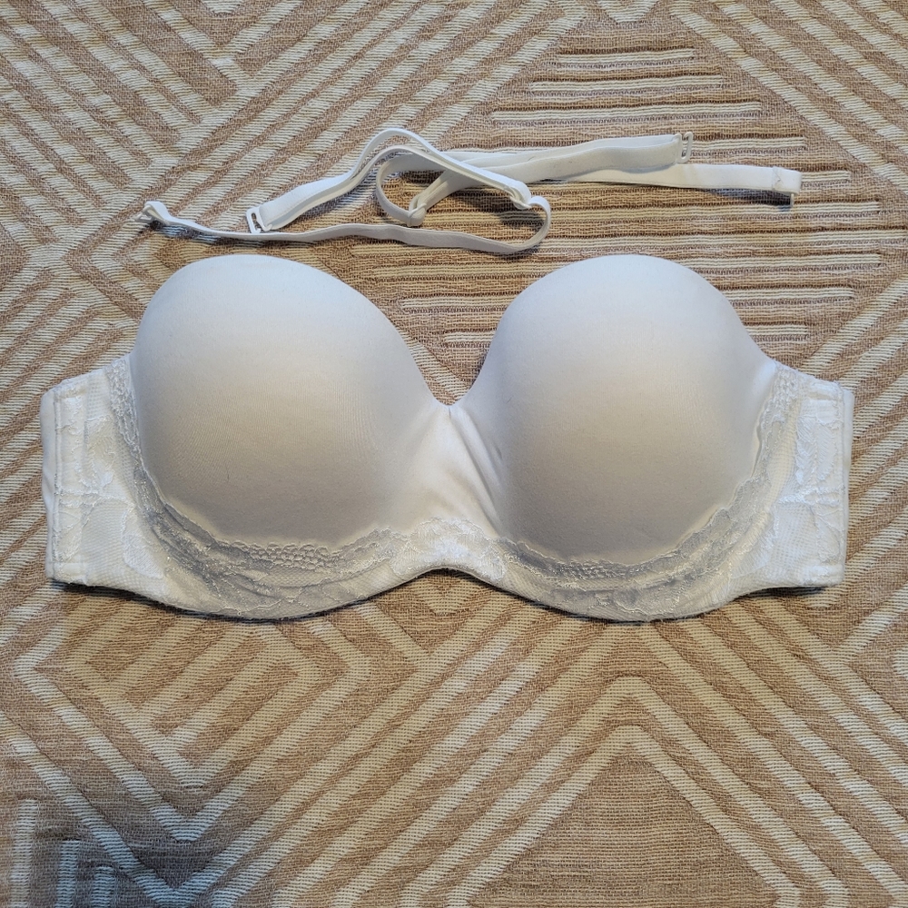 White Strapless Victoria Secret Bra